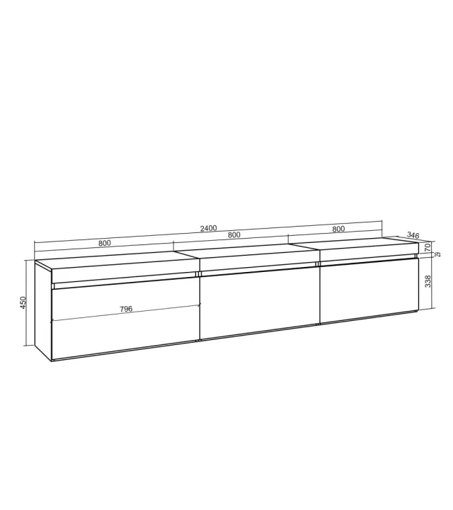 Mueble de TV suspendido efecto cemento
