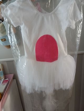 Vestido niña 5-6 años de danza blanco y rosa