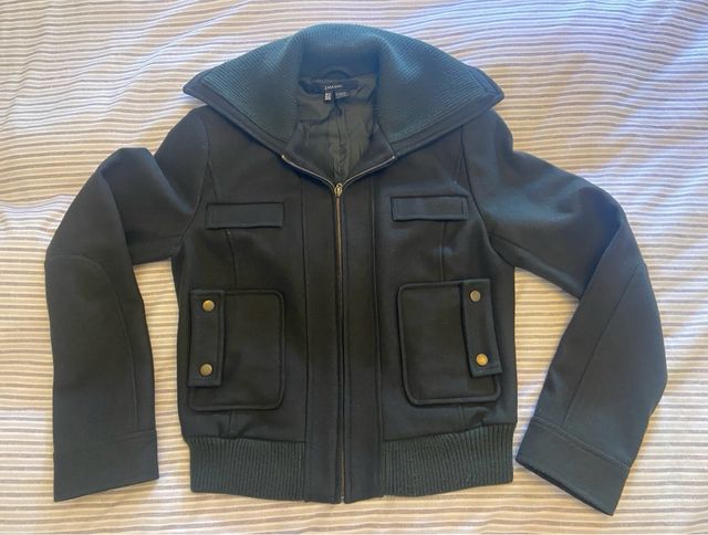 Cazadora Verde Oscuro Zara Talla M
