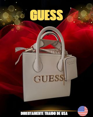 Bolso Guess Blanco y Dorado
