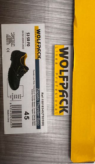 Zapatos Seguridad Wolfpack Piel Negra Talla 45 S3