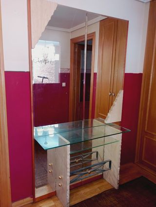 Mesa consola cristal y piedra