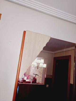 Mesa consola cristal y piedra