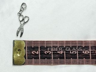 Amuleto Tijeras+cadena 45cm.Plata 925 .