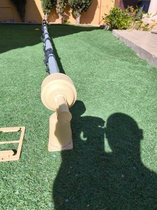 Enrollador Manta Térmica Piscina Beige/Blanco