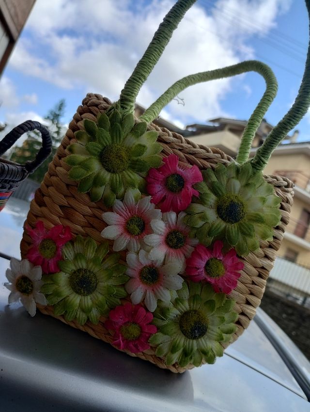 3 Cestini Decorativi Floreali