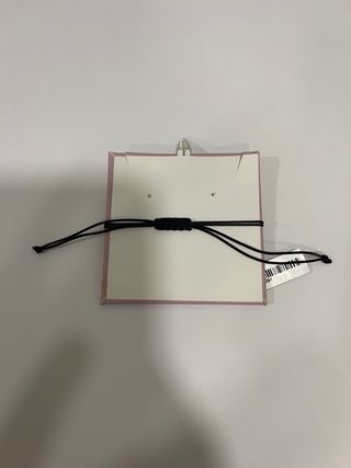 Pulsera oro 18k macramé negro