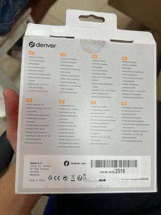 Reproductor CD Denver DMP-391 Portátil Discman