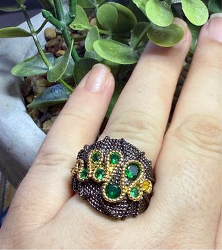 Anillo Plata 925 Baño Oro Negro