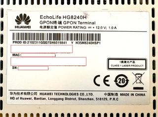 ONT Huawei EchoLife HG8240H - TESTEADO