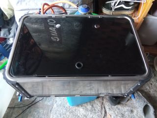 Cocina portátil con fregadero y bandeja