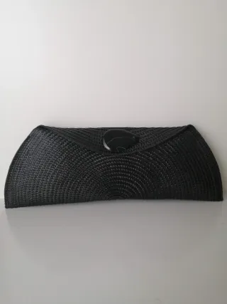 Cartera de rafia beige