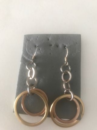 Pendientes Aro Doble Oro y Plata