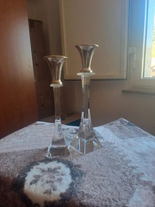 Candelabro vintage in Argento e Cristallo 