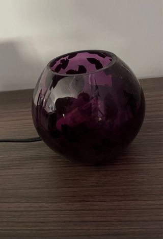 Lámpara decorativa de cristal con flores