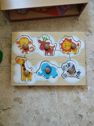 Pack 3 Puzzles Madera Animales