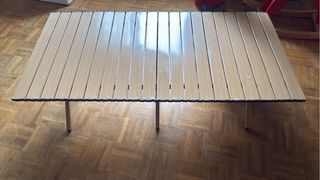 Mesa plegable camping beige/marrón
