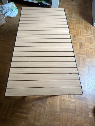 Mesa plegable camping beige/marrón
