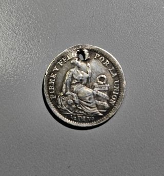 Moneda Plata 1/2 Din Perú Lima 9D J.F