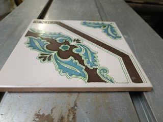 4 Azulejos Decorados Antiguos de 20x20cm