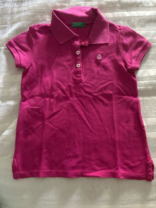 Polo Benetton niña rosa talla XS