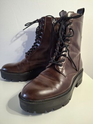 Botines de piel marrones talla 37