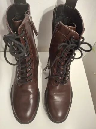 Botines de piel marrones talla 37