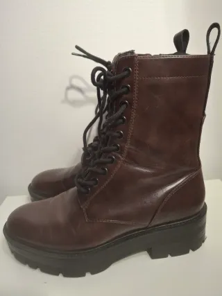 Botines de piel marrones talla 37