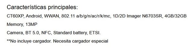 Terminal Honeywell CT60XP Profesional