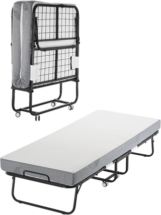 Letto Pieghevole con Materasso in Schiuma Singolo