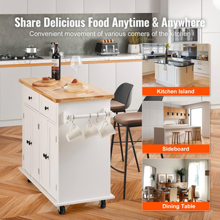 Isola per Cucina Mobile con Ruote Tavolo 900 x 450