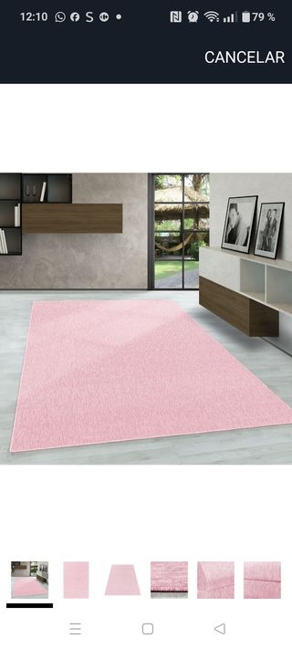 Alfombra rosa de tela