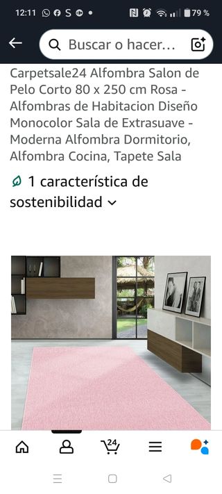 Alfombra rosa de tela