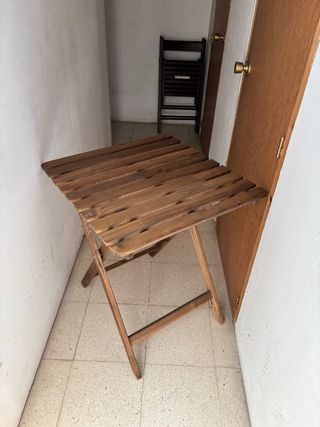 Mesa y 2 Sillas Plegables Madera Ikea