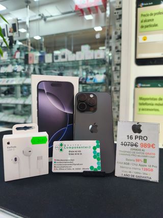 iPhone 16 Pro 128GB Negro Batería 98%