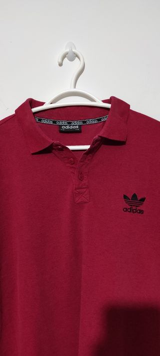 Polo Adidas Rojo vintage años 2000 etiqueta retro