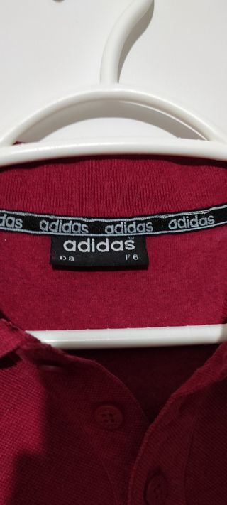 Polo Adidas Rojo vintage años 2000 etiqueta retro