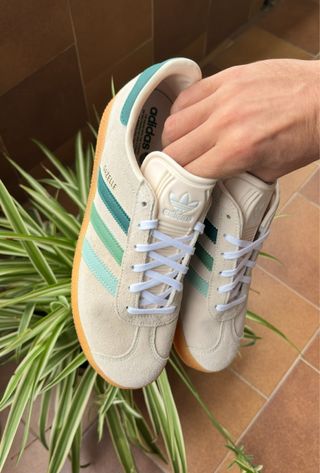 Adidas Gazelle J Wonder White Verde Talla 37.5
