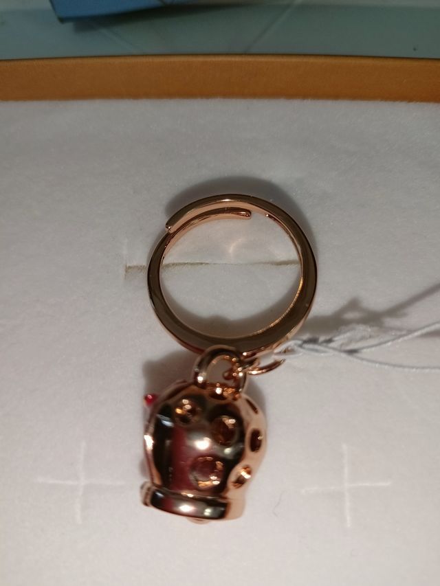 Anello AMo Capri con campanella gufo rossa