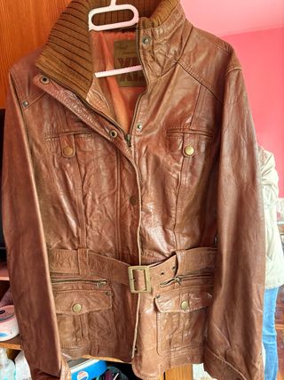 Chaqueta de Piel Caprina Marrón Talla XL