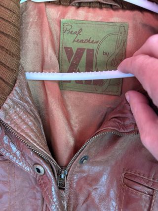 Chaqueta de Piel Caprina Marrón Talla XL