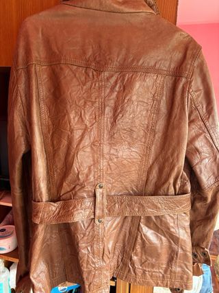 Chaqueta de Piel Caprina Marrón Talla XL