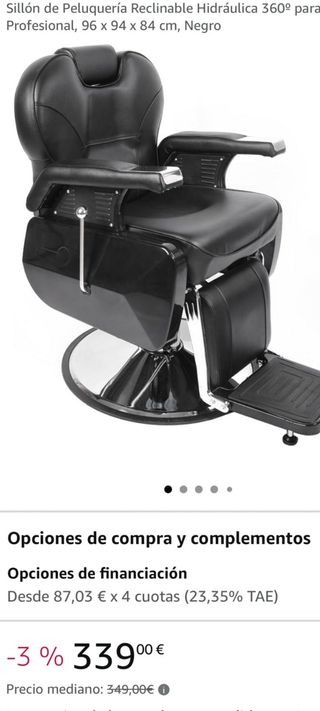 4 Sillones de Barbería Negro están pvp a convenir