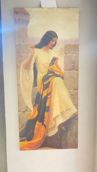 Cuadro costurera lienzo 120x52