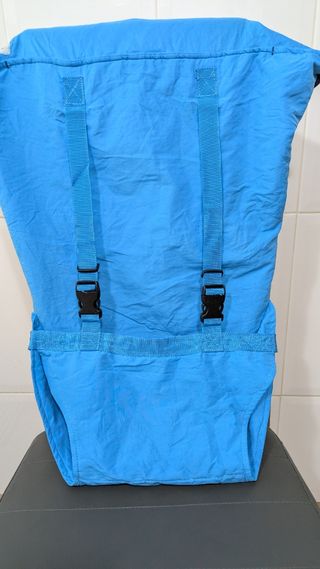 Trona de tela ajustable azul