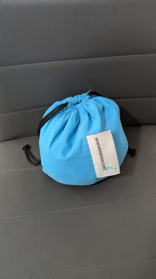 Trona de tela ajustable azul