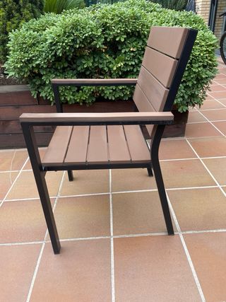 Conjunto 6 Sillas Exterior Imitación Madera