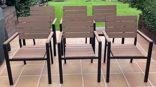 Conjunto 6 Sillas Exterior Imitación Madera