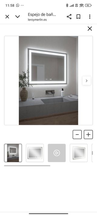 Espejo de baño LED 100x80cm táctil Bluetooth