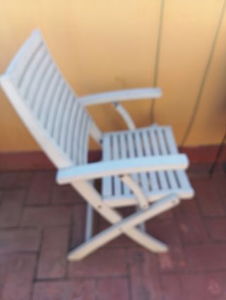 Sillón Plegable Madera Blanca , Terrazas ,Jardines